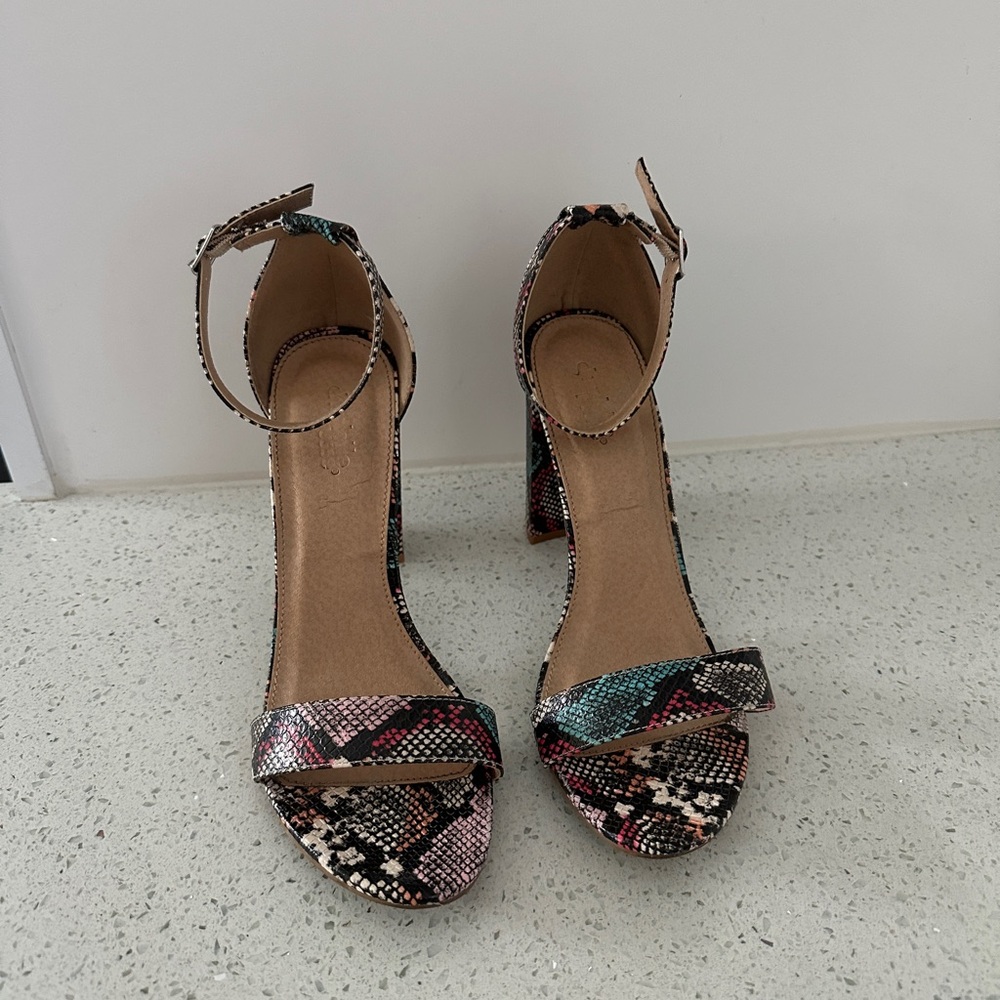 Charlotte Russe Brown Heels with Ankle Strap